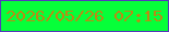 文字の大きさ：3、枠の色：5539bb、背景の色：06ff39、文字の色：b98b14 無料ブログパーツのブログ時計