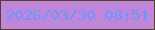 文字の大きさ：4、枠の色：554028、背景の色：c086da、文字の色：6997ff 無料ブログパーツのブログ時計