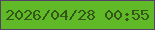 文字の大きさ：3、枠の色：554067、背景の色：60ba27、文字の色：355519 無料ブログパーツのブログ時計