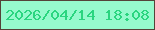 文字の大きさ：1、枠の色：554339、背景の色：96facd、文字の色：2bd57f 無料ブログパーツのブログ時計