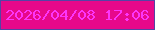 文字の大きさ：1、枠の色：5543a4、背景の色：e7088a、文字の色：fc35fa 無料ブログパーツのブログ時計