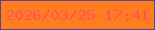 文字の大きさ：1、枠の色：55449b、背景の色：ff7d1e、文字の色：fe5658 無料ブログパーツのブログ時計