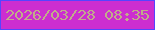 文字の大きさ：3、枠の色：5544ff、背景の色：cc2ed0、文字の色：c1ac89 無料ブログパーツのブログ時計
