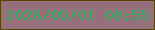 文字の大きさ：3、枠の色：554500、背景の色：95707c、文字の色：2fac5e 無料ブログパーツのブログ時計