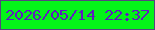 文字の大きさ：4、枠の色：55467e、背景の色：04f418、文字の色：5f1ebf 無料ブログパーツのブログ時計
