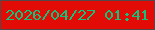 文字の大きさ：2、枠の色：55484a、背景の色：e30b05、文字の色：12c279 無料ブログパーツのブログ時計