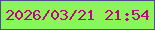 文字の大きさ：2、枠の色：554a8e、背景の色：8bf559、文字の色：bb0785 無料ブログパーツのブログ時計