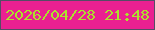 文字の大きさ：2、枠の色：554c65、背景の色：ea2091、文字の色：abe22c 無料ブログパーツのブログ時計