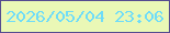文字の大きさ：3、枠の色：554c90、背景の色：eaf8b6、文字の色：6fdcf8 無料ブログパーツのブログ時計