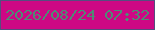 文字の大きさ：5、枠の色：554d7f、背景の色：cd0884、文字の色：4e8c75 無料ブログパーツのブログ時計