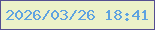 文字の大きさ：2、枠の色：554e91、背景の色：ecf1c9、文字の色：5ea3e0 無料ブログパーツのブログ時計