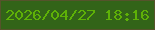 文字の大きさ：5、枠の色：55532b、背景の色：326418、文字の色：5eb107 無料ブログパーツのブログ時計