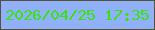 文字の大きさ：5、枠の色：555337、背景の色：90b0fa、文字の色：34e40a 無料ブログパーツのブログ時計