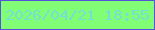 文字の大きさ：2、枠の色：5553da、背景の色：81fd76、文字の色：75dfd3 無料ブログパーツのブログ時計