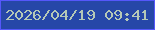 文字の大きさ：2、枠の色：5557fb、背景の色：2647a8、文字の色：b5c8b7 無料ブログパーツのブログ時計