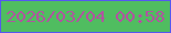 文字の大きさ：4、枠の色：5558ef、背景の色：50bd60、文字の色：b154a0 無料ブログパーツのブログ時計