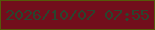 文字の大きさ：5、枠の色：555909、背景の色：720e1c、文字の色：29452e 無料ブログパーツのブログ時計
