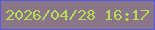 文字の大きさ：3、枠の色：5559e1、背景の色：8a7688、文字の色：b6dc55 無料ブログパーツのブログ時計