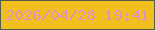 文字の大きさ：2、枠の色：555e4b、背景の色：f2c01e、文字の色：e093bf 無料ブログパーツのブログ時計