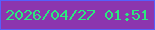 文字の大きさ：1、枠の色：555ffc、背景の色：8c35ae、文字の色：2cea7e 無料ブログパーツのブログ時計