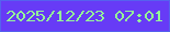 文字の大きさ：4、枠の色：5561ee、背景の色：673bf6、文字の色：95fa97 無料ブログパーツのブログ時計