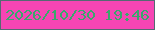 文字の大きさ：5、枠の色：556973、背景の色：f645b4、文字の色：39a86c 無料ブログパーツのブログ時計
