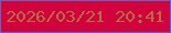 文字の大きさ：4、枠の色：5569c9、背景の色：d2023d、文字の色：b66d44 無料ブログパーツのブログ時計