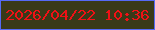 文字の大きさ：5、枠の色：5569f6、背景の色：393919、文字の色：f01116 無料ブログパーツのブログ時計