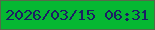 文字の大きさ：3、枠の色：556a49、背景の色：06b732、文字の色：1b1d64 無料ブログパーツのブログ時計