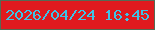 文字の大きさ：3、枠の色：556a54、背景の色：e01a1e、文字の色：3dc3e7 無料ブログパーツのブログ時計