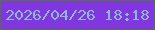 文字の大きさ：2、枠の色：557042、背景の色：8037df、文字の色：8fb8d4 無料ブログパーツのブログ時計