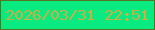文字の大きさ：3、枠の色：557321、背景の色：09eb81、文字の色：ccae44 無料ブログパーツのブログ時計