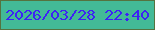 文字の大きさ：3、枠の色：55733f、背景の色：43ba97、文字の色：3d22f5 無料ブログパーツのブログ時計