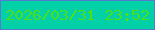 文字の大きさ：2、枠の色：557acf、背景の色：02d0a7、文字の色：4ae118 無料ブログパーツのブログ時計