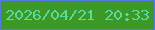 文字の大きさ：2、枠の色：557ae5、背景の色：3c9928、文字の色：5ada9d 無料ブログパーツのブログ時計