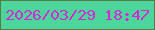 文字の大きさ：1、枠の色：557d43、背景の色：4dd69c、文字の色：d12bd5 無料ブログパーツのブログ時計