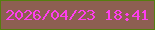 文字の大きさ：1、枠の色：557e0f、背景の色：8d5f52、文字の色：ff3eef 無料ブログパーツのブログ時計