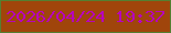 文字の大きさ：2、枠の色：557f31、背景の色：a0450b、文字の色：b704bc 無料ブログパーツのブログ時計