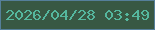 文字の大きさ：3、枠の色：557f9a、背景の色：385843、文字の色：55b79e 無料ブログパーツのブログ時計