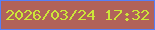 文字の大きさ：2、枠の色：557ff7、背景の色：b16259、文字の色：cde539 無料ブログパーツのブログ時計