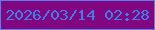 文字の大きさ：4、枠の色：5580f0、背景の色：810680、文字の色：3f7eed 無料ブログパーツのブログ時計