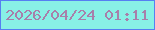 文字の大きさ：5、枠の色：5580f2、背景の色：88f1e6、文字の色：a87faa 無料ブログパーツのブログ時計