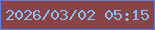 文字の大きさ：3、枠の色：5581f0、背景の色：8b4446、文字の色：84c1ff 無料ブログパーツのブログ時計