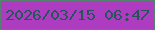 文字の大きさ：3、枠の色：55826f、背景の色：ad3cc0、文字の色：22565b 無料ブログパーツのブログ時計