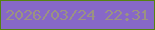 文字の大きさ：1、枠の色：55830f、背景の色：8768c7、文字の色：9b9381 無料ブログパーツのブログ時計
