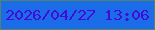 文字の大きさ：3、枠の色：558368、背景の色：1a6ce8、文字の色：430ad8 無料ブログパーツのブログ時計