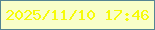 文字の大きさ：2、枠の色：558493、背景の色：f9fec9、文字の色：f6fb09 無料ブログパーツのブログ時計
