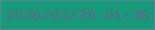 文字の大きさ：4、枠の色：558699、背景の色：159b77、文字の色：5d678e 無料ブログパーツのブログ時計