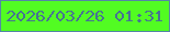 文字の大きさ：1、枠の色：5586a6、背景の色：52fc22、文字の色：467493 無料ブログパーツのブログ時計