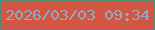 文字の大きさ：3、枠の色：558d71、背景の色：d25642、文字の色：8facc5 無料ブログパーツのブログ時計